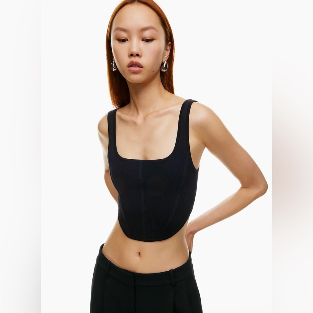 Aritzia Babaton Sculpt Bustier Tank in Black